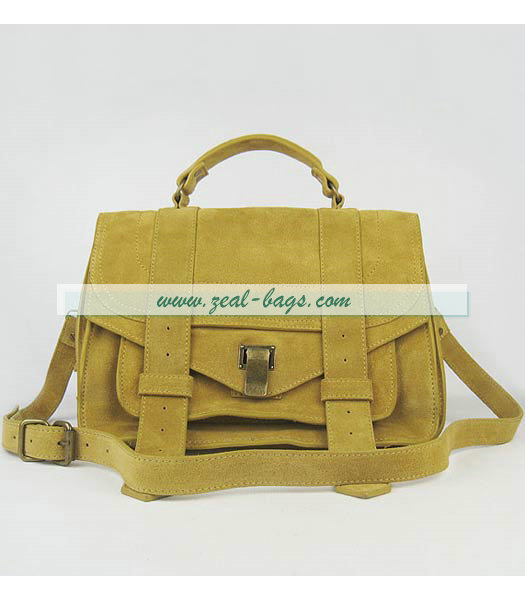 Knockoff Proenza Schouler Suede PS1 Satchel Bag in Yellow Cow Suede Leather - Click Image to Close